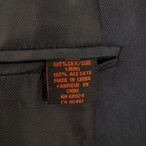 AXIS Men's XL Navy Blue Silk Blazer Jacket 3-Button Sports Coat Formal Classic - Picture 5 of 5